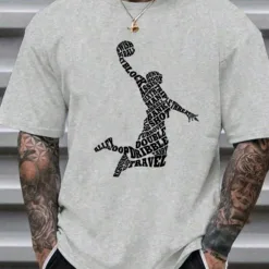 Oversize Basketball T-Shirt - "Jumpman" Typography Graphic