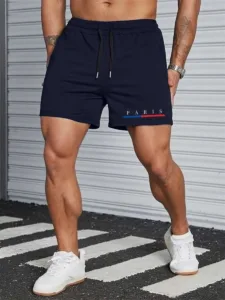 Men's Athletic Shorts - "Paris" Edition in Navy Blue