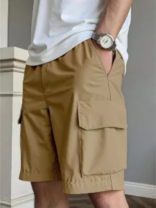 Men's Cargo Shorts in Khaki - Modern Utility Fit