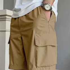 Men's Cargo Shorts in Khaki - Modern Utility Fit