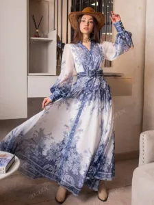 Boho Western Floral Sheer Maxi Dress